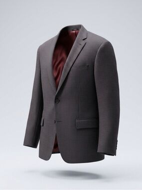 Hart Schaffner Marx Charcoal Checked Sport Coat with Burgundy Lining #sportcoat